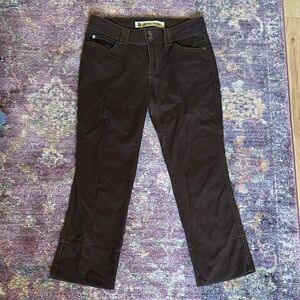 GAP Low Rise Cropped Pants in Dark Brown